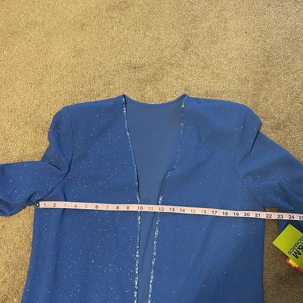 R & M Richards vintage Blue Sequin Jacket and Top Set. NWT. Size14. - Picture 12 of 17